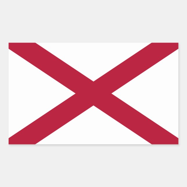 Sticker Rectangulaire Drapeau d'État de l'Alabama (Devant)