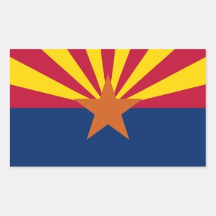 Sticker Rectangulaire Drapeau d'État de l'Arizona