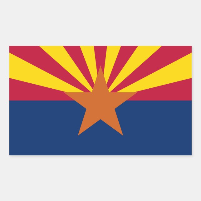 Sticker Rectangulaire Drapeau d'État de l'Arizona (Devant)