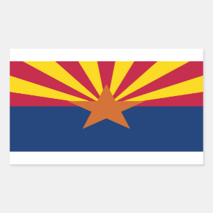Sticker Rectangulaire Drapeau d'État de l'Arizona