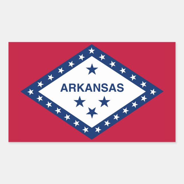 Sticker Rectangulaire Drapeau d'État de l'Arkansas (Devant)
