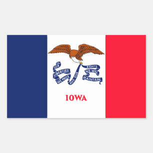 Sticker Rectangulaire Drapeau d'État Iowa