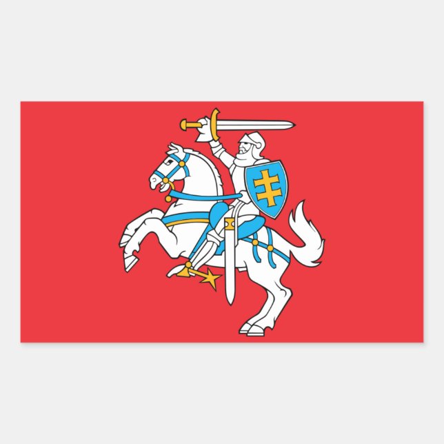 Sticker Rectangulaire Drapeau d'État lituanien (Devant)