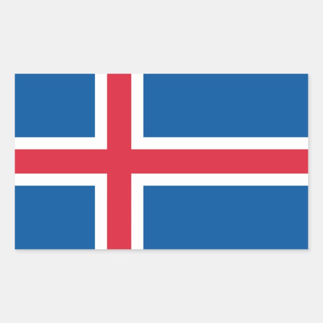 Sticker Rectangulaire Drapeau d'Islande (Devant)