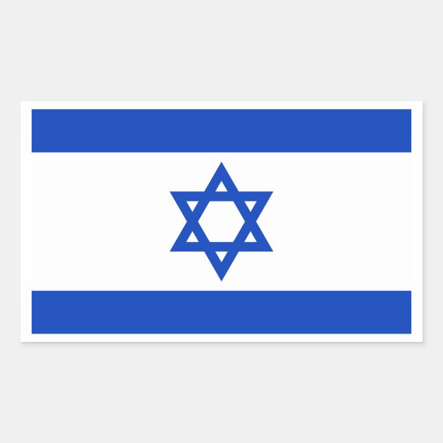 Sticker Rectangulaire Drapeau d'Israël (Devant)