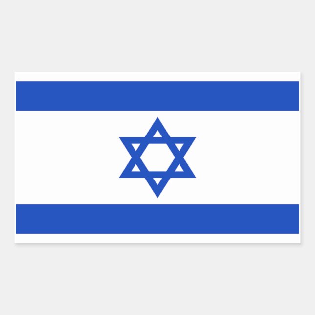 Sticker Rectangulaire Drapeau d'Israël (Devant)