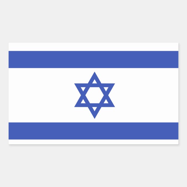 Sticker Rectangulaire Drapeau d'Israël (Devant)