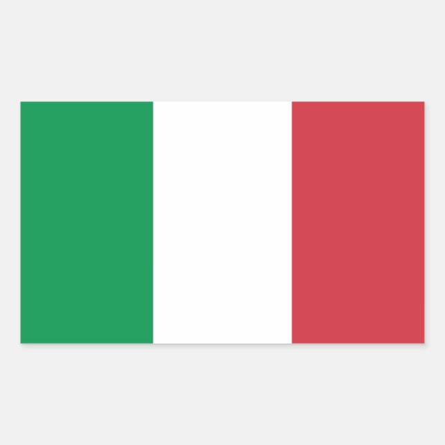 Sticker Rectangulaire Drapeau d'Italie (Devant)