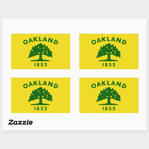Sticker Rectangulaire Drapeau d'Oakland, Californie