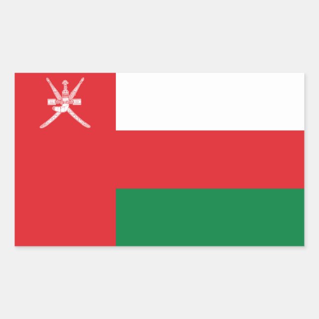 Sticker Rectangulaire Drapeau d'Oman (Devant)
