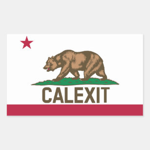 Sticker Rectangulaire Drapeau d'ours de CALEXIT la Californie