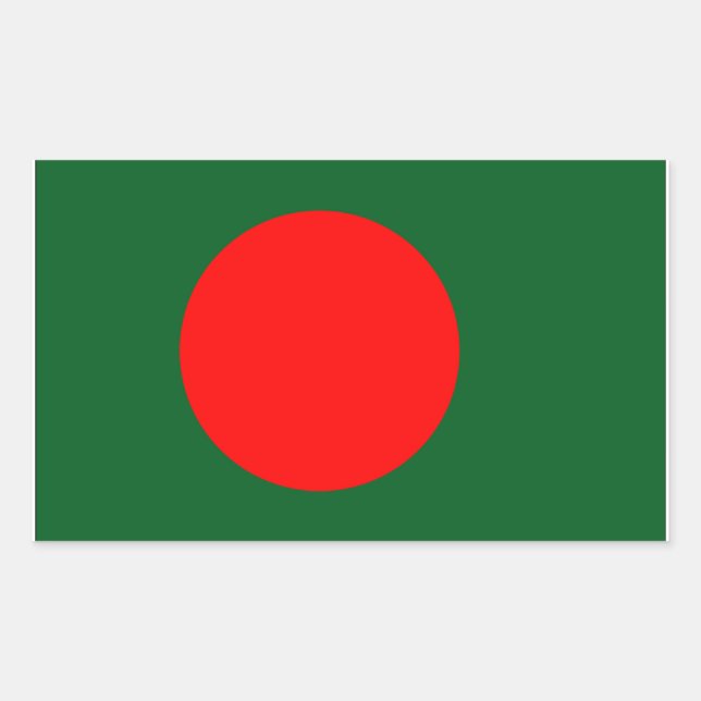 Sticker Rectangulaire Drapeau du Bangladesh (Devant)