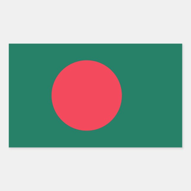 Sticker Rectangulaire Drapeau du Bangladesh, Drapeau du Bangladesh (Devant)