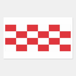 Sticker Rectangulaire Drapeau du Brabant Nord Région du pays de Pays-Bas