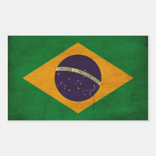 Sticker Rectangulaire Drapeau du Brésil