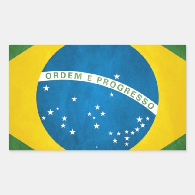 Sticker Rectangulaire Drapeau du Brésil (Devant)