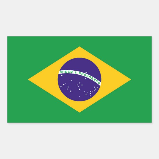 Sticker Rectangulaire Drapeau du Brésil (Devant)