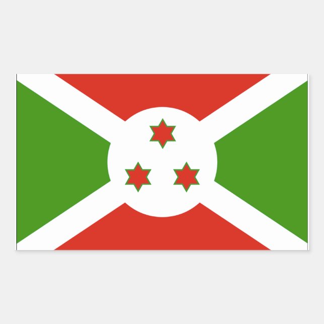 Sticker Rectangulaire Drapeau du Burundi (Devant)