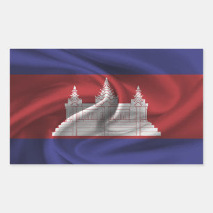 Sticker Rectangulaire Drapeau du Cambodge