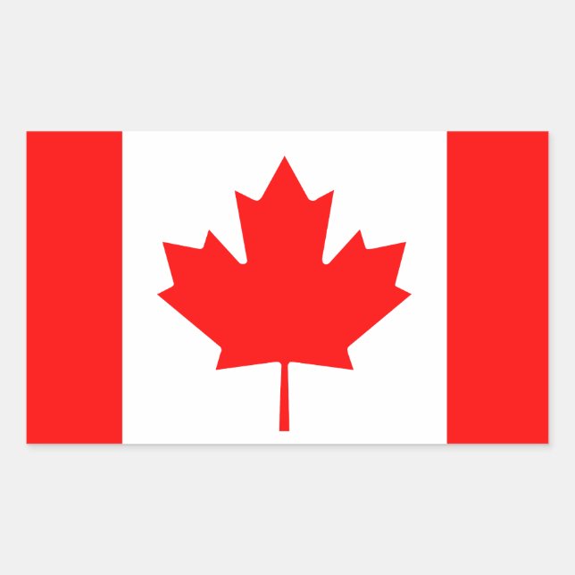 Sticker Rectangulaire Drapeau du Canada (Devant)
