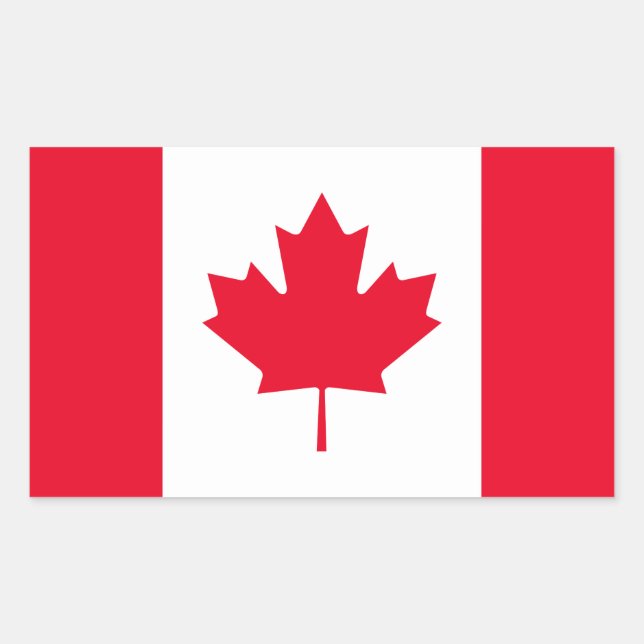 Sticker Rectangulaire Drapeau du Canada (Devant)