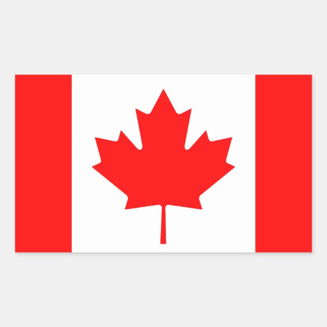 Sticker Rectangulaire Drapeau du Canada (Devant)