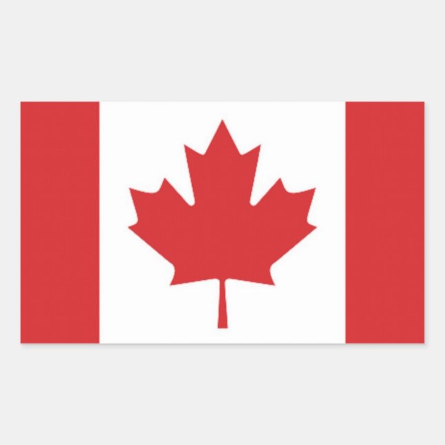Sticker Rectangulaire Drapeau du Canada (Devant)