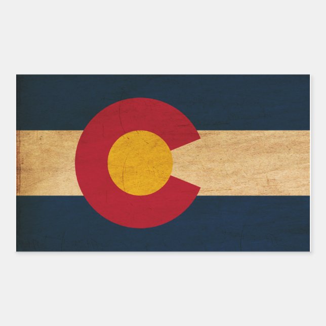 Sticker Rectangulaire Drapeau du Colorado (Devant)