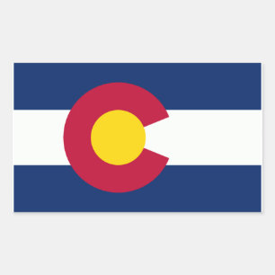 Sticker Rectangulaire Drapeau du Colorado