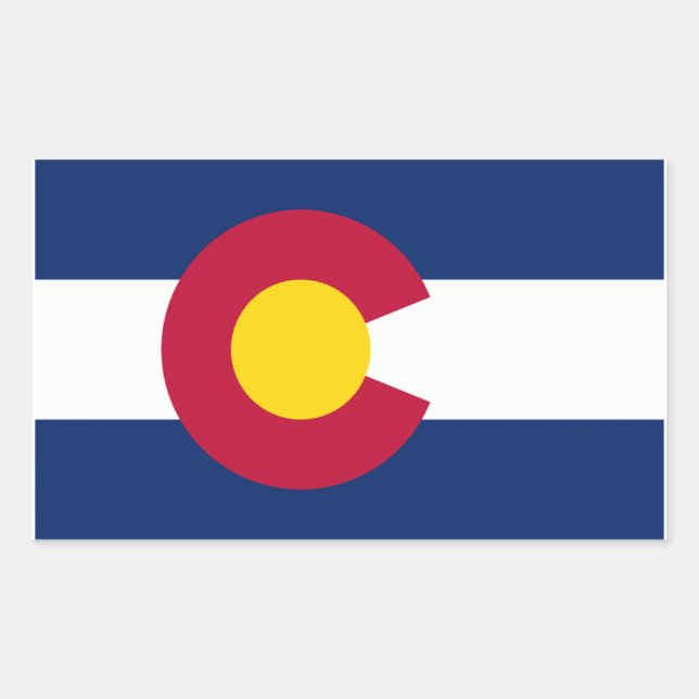 Sticker Rectangulaire Drapeau du Colorado (Devant)
