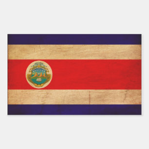 Sticker Rectangulaire Drapeau du Costa Rica
