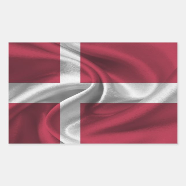 Sticker Rectangulaire Drapeau du Danemark (Devant)