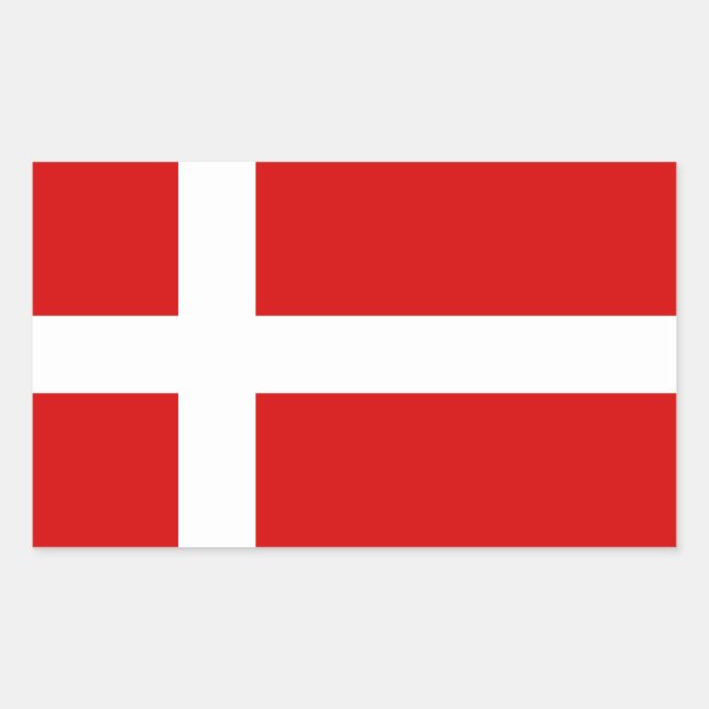 Sticker Rectangulaire Drapeau du Danemark (Devant)
