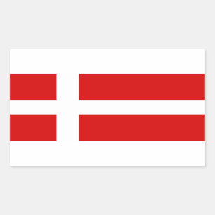 Sticker Rectangulaire Drapeau du Danemark