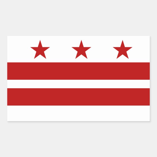 Sticker Rectangulaire Drapeau du district de Columbia (Devant)