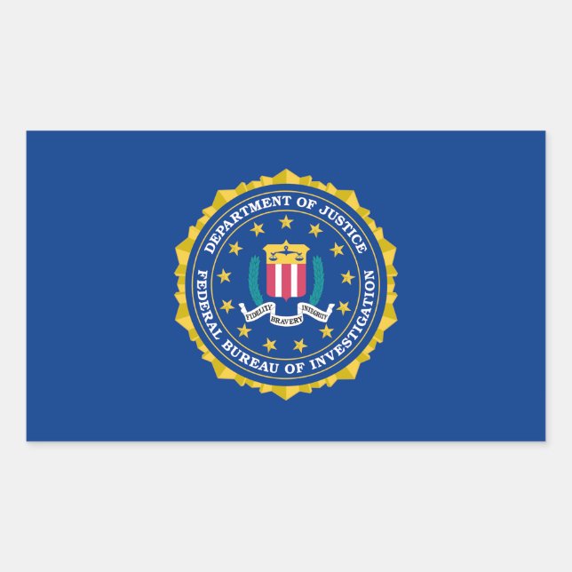 Sticker Rectangulaire Drapeau du FBI (Devant)
