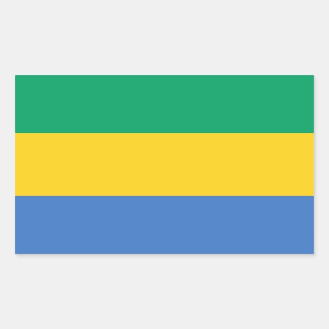 Sticker Rectangulaire Drapeau du Gabon (Devant)