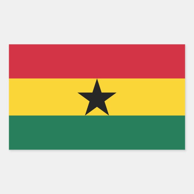 Sticker Rectangulaire Drapeau du Ghana (Devant)