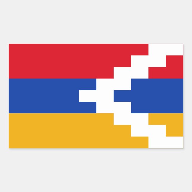 Sticker Rectangulaire Drapeau du Haut-Karabagh (Devant)