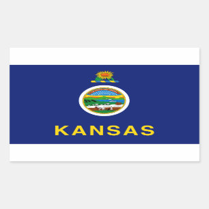 Sticker Rectangulaire Drapeau du Kansas