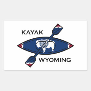 Sticker Rectangulaire Drapeau du Kayak Wyoming