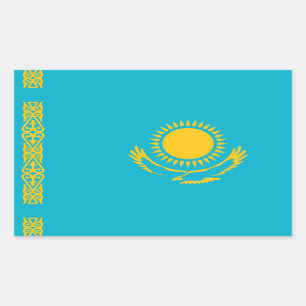 Sticker Rectangulaire Drapeau du Kazakhstan