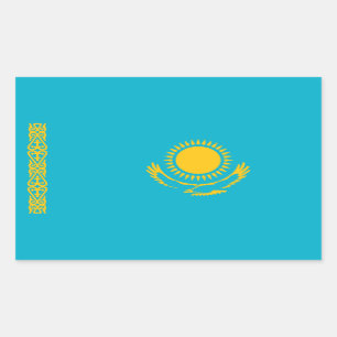 Sticker Rectangulaire Drapeau du Kazakhstan
