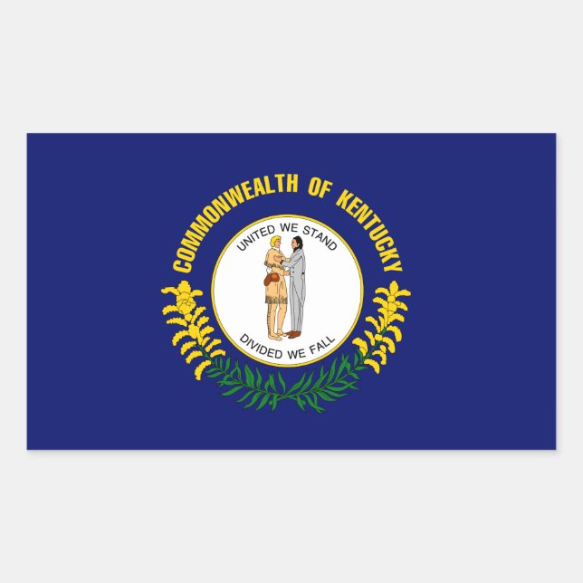 Sticker Rectangulaire Drapeau du Kentucky (Devant)