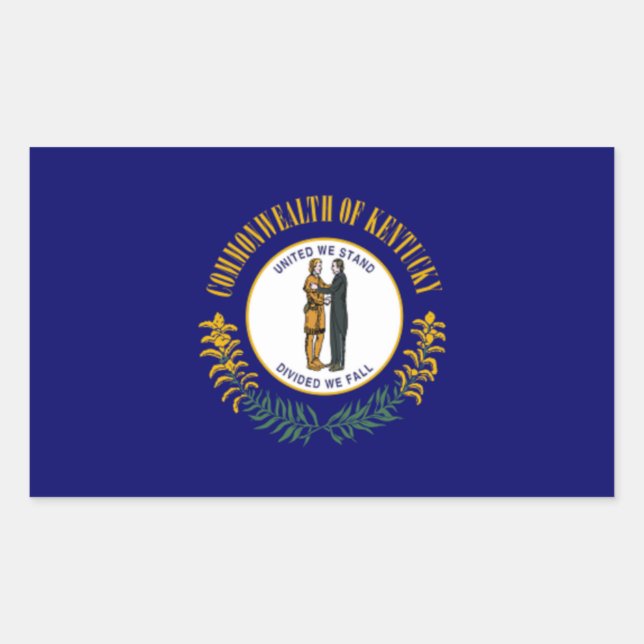 Sticker Rectangulaire Drapeau du Kentucky (Devant)