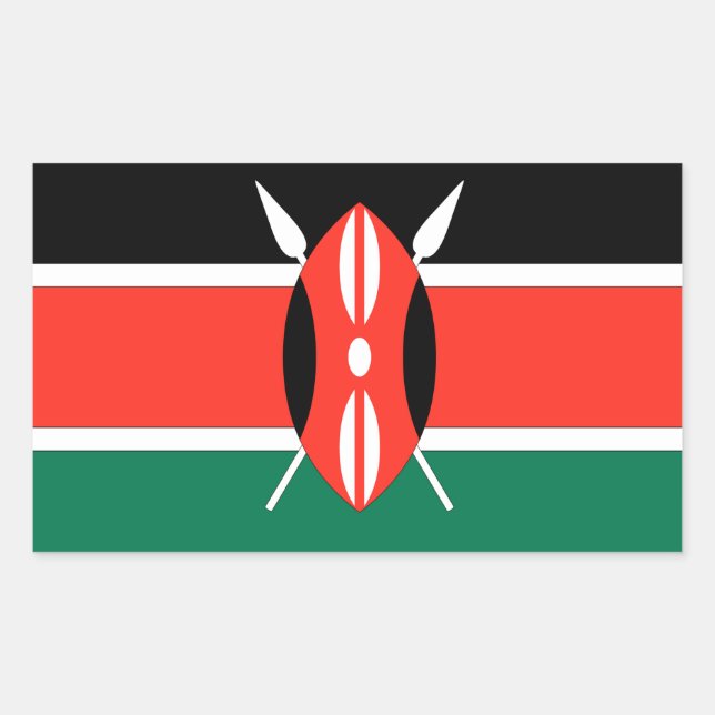 Sticker Rectangulaire Drapeau du Kenya (Devant)