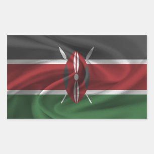 Sticker Rectangulaire Drapeau du Kenya