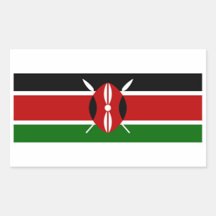 Sticker Rectangulaire Drapeau du Kenya