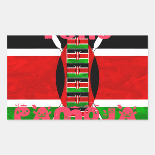Sticker Rectangulaire Drapeau du Kenya : Tuko Pamoja - Conception d'art 