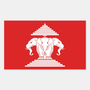 Sticker Rectangulaire Drapeau du Laos (1952-1975) - ທຸ ງ ຊ າ ດ ລ າ